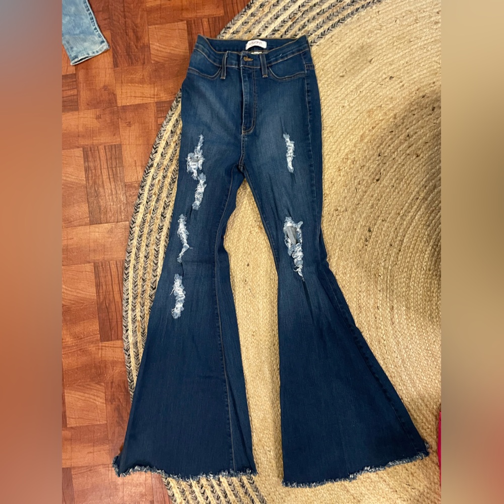 Frayed bottom jeans